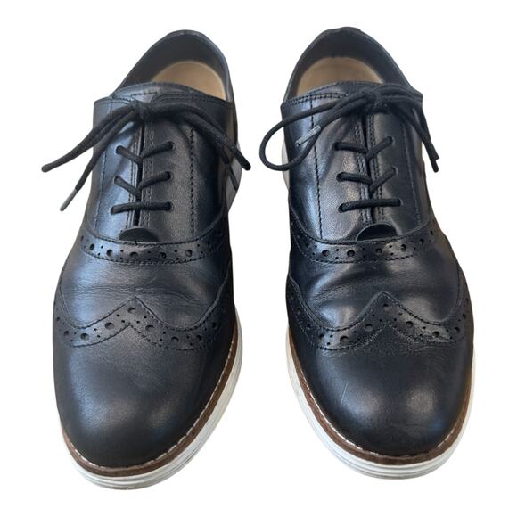 COLE‎ HAAN Classic OriginalGrand Black Wingtip Oxford Women’s Size 9.5 - Picture 1 of 9